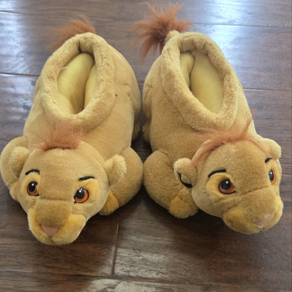 Vintage Disney Store Lion King Simba Slippers Youth Large